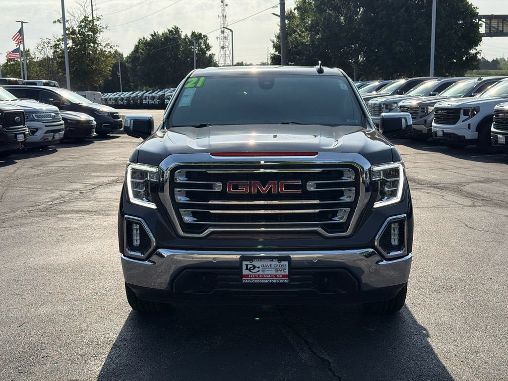Used 2021 GMC Sierra 1500 SLT with VIN 3GTU9DEDXMG155604 for sale in Kansas City