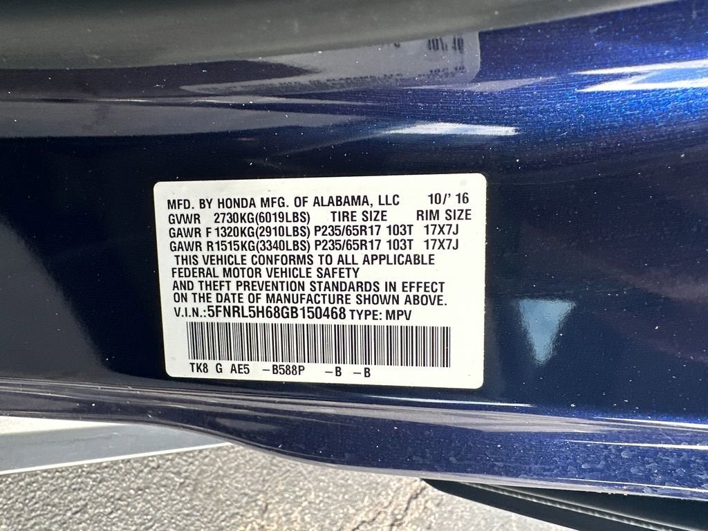 2016 Honda Odyssey EX-L